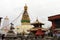 Translation: Around Swayambhunath Stupa and its eyes or Monkey