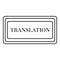 Translation button icon, outline style