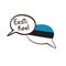 Translation: Estonian. Vector illustration of hand drawn doodle speech bubbles with a national flag of Estonia and hand written na