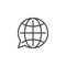 Translation globe outline icon