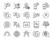 Translation line icon set. Included the icons as translate, translator, language, bilingual, dictionary, communication, bi-racial