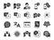 Translation line icon set. Included the icons as translate, translator, language, bilingual, dictionary, communication, bi-racial