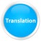 Translation premium cyan blue round button