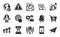 Translation service, Loan percent and Mail newsletter icons set. Vector