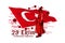 Translaton: October 29, Republic Day. National holiday of the Republic of Turkey vector illustration.
