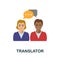 Translator flat icon. Color simple element from freelance collection. Creative Translator icon for web design, templates