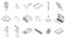 Translator icons set outline vector