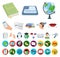 Translator and linguist cartoon,flat icons in set collection for design. Interpreter vector symbol stock web