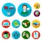 Translator and linguist flat icons in set collection for design. Interpreter vector symbol stock web illustration.