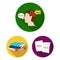 Translator and linguist flat icons in set collection for design. Interpreter vector symbol stock web illustration.