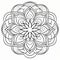 Translucent Mandala Flower Coloring Page - Clean And Simple Line Art
