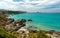 Translucent sea and rocky coastline of Corsica near Ile Rousse