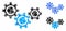 Transmission Gears Rotation Mosaic Icon of Round Dots