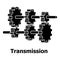 Transmission icon, simple black style