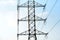 A transmission tower, electricity pylon that used to support overhead high voltage electric pillar power lines