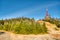 Transmitter on lyse mountain in autumn