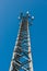 The Transmitter mast against blue sky