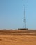 Transmitting antenna and radio antenna in the Sahara in the centre of Northern Sudan