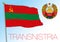 Transnistria official national flag and coat of arms, europe