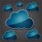 Transparency blue cloud computing icons