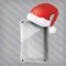 Transparency glass plate with santa claus hat