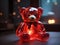 Transparency in Rouge: Red Glow Teddy\\\'s Tender Embrace