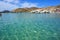 The transparency of the turquoise water of Kolimbithres beach on the island of Paros