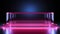 Transparent Acrylic Podium with Pink Neon Lights - AI Generated