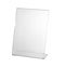 Transparent acrylic table stand display for menu isolated, white background