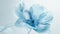 Transparent aery blue flower on white background. Aesthetic concept. Delicate watercolour. Generative AI