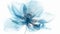 Transparent aery blue flower on white background. Aesthetic concept. Delicate watercolour. Generative AI