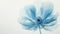 Transparent aery blue flower on white background. Aesthetic concept. Delicate watercolour. Generative AI