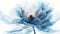 Transparent aery blue flower on white background. Aesthetic concept. Delicate watercolour. Generative AI