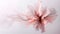 Transparent aery pastel pink flower on white background. Aesthetic concept. Delicate watercolour. Generative AI