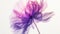 Transparent aery purple pink flower on white background. Aesthetic concept. Delicate watercolour. Generative AI