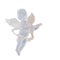 Transparent Angel ornament for Christmas tree, wings, singing, hanging, isolated, close up