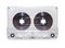 transparent audio cassette tape isolated over white