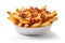 Transparent Background of Cheddar and Bacon Fries and Chips. AI