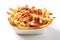 Transparent Background of Cheddar and Bacon Fries and Chips. AI