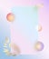 Transparent background design. Blurred balls and branches. Abstraction in pink colors. Glass morphism with blurry balls