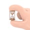 Transparent Backgrounds Mock-up.Hourglass flat icon. Holding the hourglass in the hand.