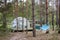 Transparent bell tent in forest, glamping, luxury travel, glamourous camping, lifestyle outdoor