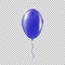 Transparent blue helium balloon