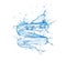 Transparent blue water twister or whirlwind splash