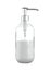 Transparent Bottle with Metallic Dispenser Pump of Hand Sanitizer, Skin Antiseptic, Antibacterial Fluid, Gel or Soap Isolated.