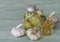 Transparent capsule of garlic extract oil