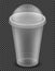 transparent clear disposable plastic cup vector illustration