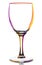 Transparent colored empty wine glass