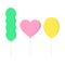 Transparent colorful air balloons with string