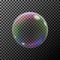 Transparent colorful soap bubble